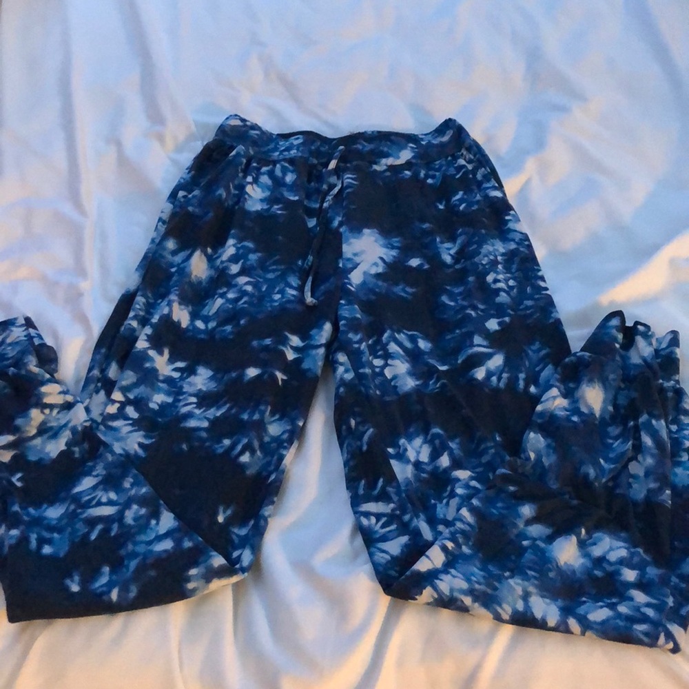 blue and black joggers